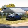 imageVEVOR Upgraded 10x20 FT Heavy Duty Carport Canopy with Rollup Windows AllSeason Portable Garage with Removable Sidewalls ampamp Doors 12 Stakes ampamp 12 Ropes Car Tent for Car Truck Boat EquipmentTop Cover  Gray