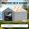 imageVEVOR Upgraded 10x20 FT Heavy Duty Carport Canopy with Rollup Windows AllSeason Portable Garage with Removable Sidewalls ampamp Doors 12 Stakes ampamp 12 Ropes Car Tent for Car Truck Boat EquipmentTop Cover Sidewall  Gray