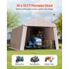 imageVEVOR Upgraded 10x20 FT Heavy Duty Carport Canopy with Rollup Windows AllSeason Portable Garage with Removable Sidewalls ampamp Doors 12 Stakes ampamp 12 Ropes Car Tent for Car Truck Boat EquipmentCarport with Sidewall  Beige