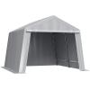 imageVEVOR Upgraded 10x20 FT Heavy Duty Carport Canopy with Rollup Windows AllSeason Portable Garage with Removable Sidewalls ampamp Doors 12 Stakes ampamp 12 Ropes Car Tent for Car Truck Boat EquipmentCarport with Sidewall  Gray