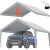 imageVEVOR Upgraded 10x20 FT Heavy Duty Carport Canopy with Rollup Windows AllSeason Portable Garage with Removable Sidewalls ampamp Doors 12 Stakes ampamp 12 Ropes Car Tent for Car Truck Boat EquipmentTop Cover  Gray