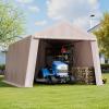 imageVEVOR Upgraded 10x20 FT Heavy Duty Carport Canopy with Rollup Windows AllSeason Portable Garage with Removable Sidewalls ampamp Doors 12 Stakes ampamp 12 Ropes Car Tent for Car Truck Boat EquipmentCarport with Sidewall  Beige