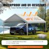 imageVEVOR Upgraded 10x20 FT Heavy Duty Carport Canopy with Rollup Windows AllSeason Portable Garage with Removable Sidewalls ampamp Doors 12 Stakes ampamp 12 Ropes Car Tent for Car Truck Boat EquipmentTop Cover  Gray