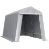 imageVEVOR Upgraded 10x20 FT Heavy Duty Carport Canopy with Rollup Windows AllSeason Portable Garage with Removable Sidewalls ampamp Doors 12 Stakes ampamp 12 Ropes Car Tent for Car Truck Boat EquipmentPE Carport with Sidewall  Gray