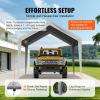 imageVEVOR Upgraded 10x20 FT Heavy Duty Carport Canopy with Rollup Windows AllSeason Portable Garage with Removable Sidewalls ampamp Doors 12 Stakes ampamp 12 Ropes Car Tent for Car Truck Boat EquipmentTop Cover  Gray