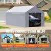 imageVEVOR Upgraded 10x20 FT Heavy Duty Carport Canopy with Rollup Windows AllSeason Portable Garage with Removable Sidewalls ampamp Doors 12 Stakes ampamp 12 Ropes Car Tent for Car Truck Boat EquipmentTop Cover Sidewall  Gray