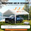 imageVEVOR Upgraded 10x20 FT Heavy Duty Carport Canopy with Rollup Windows AllSeason Portable Garage with Removable Sidewalls ampamp Doors 12 Stakes ampamp 12 Ropes Car Tent for Car Truck Boat EquipmentTop Cover  White