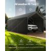 imageVEVOR Upgraded 10x20 FT Heavy Duty Carport Canopy with Rollup Windows AllSeason Portable Garage with Removable Sidewalls ampamp Doors 12 Stakes ampamp 12 Ropes Car Tent for Car Truck Boat EquipmentPE Carport with Sidewall  Gray