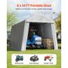imageVEVOR Upgraded 10x20 FT Heavy Duty Carport Canopy with Rollup Windows AllSeason Portable Garage with Removable Sidewalls ampamp Doors 12 Stakes ampamp 12 Ropes Car Tent for Car Truck Boat EquipmentPE Carport with Sidewall  Gray