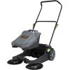 imageVEVOR WalkBehind Hand Push Floor Sweeper 256quot Sweeping Width Floor Sweeper Manual NonElectric 5Gallon Waste Container Angle ampamp Height Adjustable Folding Handle for Walkway Yard Garage Patio