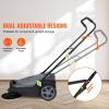 imageVEVOR WalkBehind Hand Push Floor Sweeper 256quot Sweeping Width Floor Sweeper Manual NonElectric 5Gallon Waste Container Angle ampamp Height Adjustable Folding Handle for Walkway Yard Garage Patio