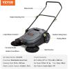 imageVEVOR WalkBehind Hand Push Floor Sweeper 256quot Sweeping Width Floor Sweeper Manual NonElectric 5Gallon Waste Container Angle ampamp Height Adjustable Folding Handle for Walkway Yard Garage Patio