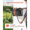 imageVEVOR Wall Mounted Garden Hose Reel Holds 200 ft 58inch Manual Water Hose Winder HeavyDuty Steel Outdoor Reel with Brass Fitting ampamp 5ft Leader Hose Space Saving for Yard Lawn GarageBlack