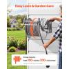 imageVEVOR Wall Mounted Garden Hose Reel Holds 200 ft 58inch Manual Water Hose Winder HeavyDuty Steel Outdoor Reel with Brass Fitting ampamp 5ft Leader Hose Space Saving for Yard Lawn GarageSilver