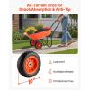 imageVEVOR Wheelbarrow Cart 5 Cu Ft Load ampamp 397 lbs Capacity 2 Wheels Garden Dump Cart Garden Wagon with Handle ampamp 10quot Wide Track Wheels Easy Loading Utility Yard Cart ampamp Wagons for Outdoor Lawn Yard5 Cu Ft Load  397 lbs