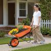 imageVEVOR Wheelbarrow Cart 5 Cu Ft Load ampamp 397 lbs Capacity 2 Wheels Garden Dump Cart Garden Wagon with Handle ampamp 10quot Wide Track Wheels Easy Loading Utility Yard Cart ampamp Wagons for Outdoor Lawn Yard5 Cu Ft Load  265 lbs