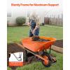 imageVEVOR Wheelbarrow Cart 5 Cu Ft Load ampamp 397 lbs Capacity 2 Wheels Garden Dump Cart Garden Wagon with Handle ampamp 10quot Wide Track Wheels Easy Loading Utility Yard Cart ampamp Wagons for Outdoor Lawn Yard6 Cu Ft Load  330 lbs