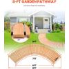 imageVEVOR Wooden Garden Pathway 8 ft L x 17 in W NonSlip Straight Garden Walkway Roll Out Cedar Outdoor Walkway Path with Wire Rope Connection Decorative Garden Paver for Backyard Wedding Party8ft17in