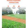 imageVEVOR Wooden Garden Pathway 8 ft L x 17 in W NonSlip Straight Garden Walkway Roll Out Cedar Outdoor Walkway Path with Wire Rope Connection Decorative Garden Paver for Backyard Wedding Party8ft17in