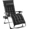 imageVEVOR Zero Gravity Chair 26 inch Zero Gravity Recliner Lounge Chair for Indoor and Outdoor Adjustable Anti Gravity Chair with Cushion Headrest Footrest and Cupholder 500 lbs BlackBlack