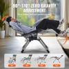 imageVEVOR Zero Gravity Chair 26 inch Zero Gravity Recliner Lounge Chair for Indoor and Outdoor Adjustable Anti Gravity Chair with Cushion Headrest Footrest and Cupholder 500 lbs BlackGrey