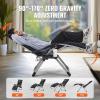 imageVEVOR Zero Gravity Chair 26 inch Zero Gravity Recliner Lounge Chair for Indoor and Outdoor Adjustable Anti Gravity Chair with Cushion Headrest Footrest and Cupholder 500 lbs BlackBlack