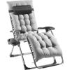 imageVEVOR Zero Gravity Chair 26 inch Zero Gravity Recliner Lounge Chair for Indoor and Outdoor Adjustable Anti Gravity Chair with Cushion Headrest Footrest and Cupholder 500 lbs BlackGrey