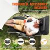imageVEVOR Zero Gravity Chair 26 inch Zero Gravity Recliner Lounge Chair for Indoor and Outdoor Adjustable Anti Gravity Chair with Cushion Headrest Footrest and Cupholder 500 lbs BlackBlack