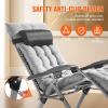 imageVEVOR Zero Gravity Chair 26 inch Zero Gravity Recliner Lounge Chair for Indoor and Outdoor Adjustable Anti Gravity Chair with Cushion Headrest Footrest and Cupholder 500 lbs BlackGrey