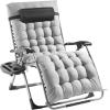imageVEVOR Zero Gravity Chair 26 inch Zero Gravity Recliner Lounge Chair for Indoor and Outdoor Adjustable Anti Gravity Chair with Cushion Headrest Footrest and Cupholder 500 lbs BlackGrey