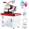imageVEVOR 110V Commercial Ice Crusher 661LBSH ETL Approved 300W Electric Snow Cone Machine with Dual Blades Stainless Steel Shaved Ice Machine with Safety OnOff Switch for Family Restaurants BarsRed