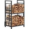 imageVEVOR 127FT Outdoor Firewood Rack with Cover 152x142x461in Heavy Duty Firewood Holder ampamp 600D Oxford Waterproof Cover for Fireplace Patio IndoorOutdoor Log Storage Rack for 34 Cord of Firewood13 FT