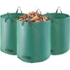 imageVEVOR 3Pack 72 Gallon Reusable Yard Waste Bag Large Lawn Garden Bags Heavy Duty Collapsible Garden Leaf Trash Container StandUp Grass Clipping Bin with Reinforcement Ring and Handles 264x30 in