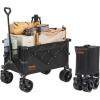 imageVEVOR 3in1 550lbs220L Large Collapsible Folding Wagon Convert to Bench Foldable Beach Wagon with Wheels for Sand Outdoor Utility Wagon for Groceries Camping Sports Shopping150L350LBS Capacity