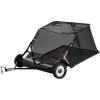 imageVEVOR 42 Inch Lawn Sweeper Tow Behind 12 cuft Large Pull Behind Grass Sweeper Heavy Duty Leaf ampamp Grass Collector with Dumping Rope Design Adjustable Sweeping Height for Picking Up Debris ampamp Grass42 Inch