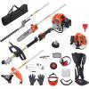 imageVEVOR 5in1 26cc 2 Cycle Gas Powered Dual Sided Hedge Trimmer Weed Eater String Trimmer Edger Pole Saw Chainsaw Pruner with EPA CE and EMC Certification26cc 5in1 Gas Hedge Trimmer  Weed Eater  String Trimmer  Brush Cutter  Edger  Pole Saw Chainsaw Pruner