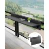 imageVEVOR Balcony Hanging Table 315 x 12 inch Folding Balcony Railing Table Outdoor Bar Table 50 lbs Loading Fit Railing from 1quot to 43quot Serving for Patio ampamp Deck315 x 12 inch