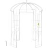 imageVEVOR Birdcage Shape Garden Arch 9 High x 66 Wide Heavy Duty Wrought Iron Arbor Wedding Trellis for Climbing Vines in Outdoor Garden Lawn Backyard Patio BlackWhite