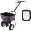 imageVEVOR Broadcast Spreader 60LBS Capacity WalkBehind Push Spreader 098 ft Spreading Width 10 in All Terrain Pneumatic Tires Lawn Spreaders with Hopper Grate for Seed Fertilizer Ice Melt60LB