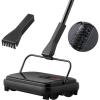 imageVEVOR Carpet Sweeper Manual Floor Sweeper with 300 ml Dustbin Capacity Easy to Empty for Home Office Carpets Pet Hair Dust BlackBlack