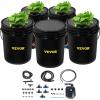 imageVEVOR DWC Hydroponic System 5 Gallon 8 Buckets Deep Water Culture Growing Bucket Hydroponics Grow Kit with Pump Air Stone and Water Level Device for IndoorOutdoor Leafy Vegetables5 Buckets