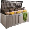 imageVEVOR Deck Box 120 Gallon Outdoor Storage Box 563quot x 266quot x 238quot Waterproof PP Deckbox with Aluminum Alloy Padlock for Patio FurnitureGarden Tools Outdoor Cushions Gray120gal
