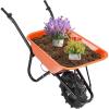 imageVEVOR Electric Wheelbarrow Cart 500W Powered Utility Garden Wagon Dump Cart 45 Cu Ft Load ampamp 573 lbs Capacity with Metal Handle ampamp 16quot Track Wheels Two Wheel Barrow Yard Cart ampamp Wagons for LawnElectric 4 Cu Ft Load  330 lbs
