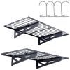 imageVEVOR Garage Shelving Wall Mounted 2 x 6 ft Heavy Duty Shelves 1600 lbs Load Capacity Storage Rack Floating Pack Suitable for Shop Shed Storage Black HL2472502LBS