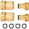 imageVEVOR Garden Hose Quick Connect 34 inch Male ampamp Female 200 PSI Heavy Duty Solid Brass Quick Connector 2 Sets Garden Hose Fitting No Leak Water Hoses Connectors with Gaskets