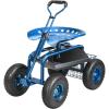 imageVEVOR Garden Scooter with Seat 2 in 1 Rolling Garden Cart with Storage Bin Supports up to 227 lbs Outdoor Wagon with Handle Lightweight Storage Gardening Stool for Yard Weeding PlantingBlue