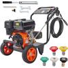 imageVEVOR Gas Pressure Washer 3600 PSI 26 GPM Gas Powered Pressure Washer with Copper Pump Spray Gun and Extension Wand 5 Quick Connect Nozzles for Cleaning Cars Homes Driveways Patios4400PSI