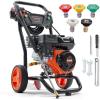 imageVEVOR Gas Pressure Washer 3600 PSI 26 GPM Gas Powered Pressure Washer with Copper Pump Spray Gun and Extension Wand 5 Quick Connect Nozzles for Cleaning Cars Homes Driveways Patios3400 PSI
