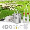 imageVEVOR Goat Milking Machine 12 L 304 Stainless Steel Bucket Electric Automatic Pulsation Vacuum Milker Portable Milker with FoodGrade Silicone Cups and Tubes Adjustable Suction for Cows and Sheep3 L