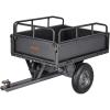 imageVEVOR Heavy Duty ATV Dump Cart  Steel Tow Behind trailer 750 lbs 15 Cubic Feet Garden Utility with Removable Sides500Lbs10cuft